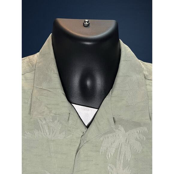 New UltraClub Cabana Breeze Men’s Large Olive Green Palm Tree Hawaiian Shirt - Picture 5 of 15